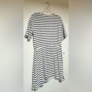 Waist-Defined Striped Mini Dress
